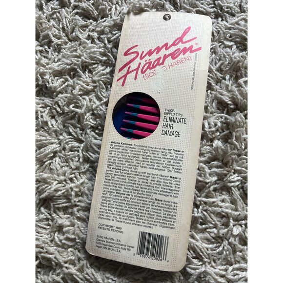 Sund Haaren Twice Dipped “Touch Me” Tips Comb & Piks 1986 Pink White Blue 3 Pack - Picture 3 of 8